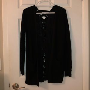 Black lace up cardigan